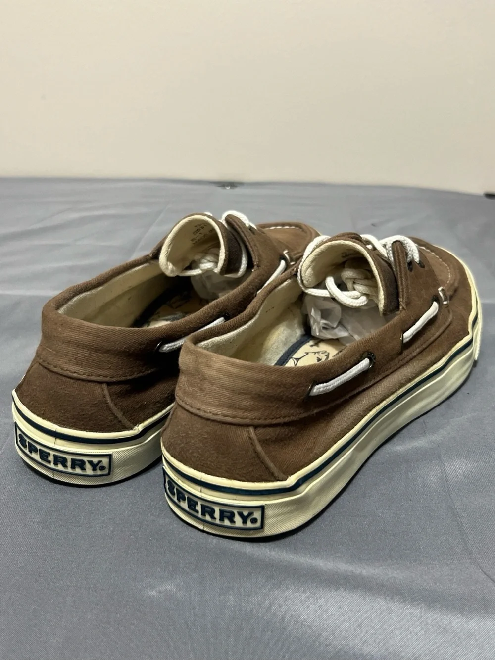 Sperry Mens Size 10.5M Slide Style Casual Brown Boat Shoes